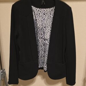 Lapis Black Blazer with Patterned Lining